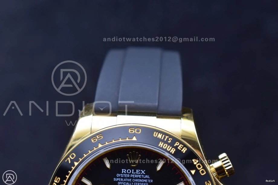 Black 1:1 Dial YG Edition Best (Weighted) 126518 V6 on Oysterflex Strap QF Daytona SH4131 0521